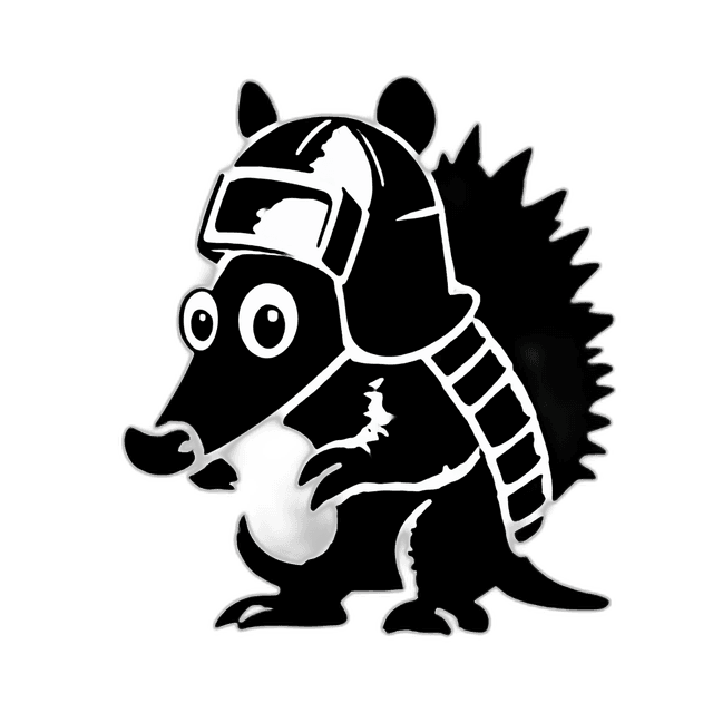 Armadillo with welding helmet — WeldRunners mascot